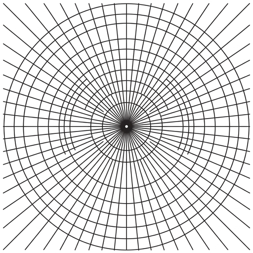A point source at the centre with several concentric circular wavefronts. Draw radial arrows from the outside towards the centre, crossing the wavefronts at right angles but directed inwards.