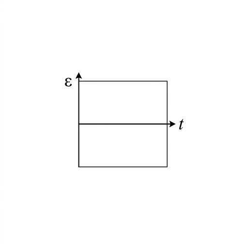 A small graph of induced emf $\varepsilon$ against time $t$. The graph is a horizontal line along the time axis for the whole interval shown.
