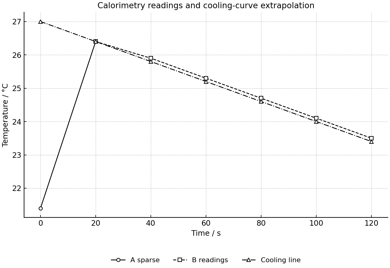 Sparse readings and cooling-curve back-extrapolation.