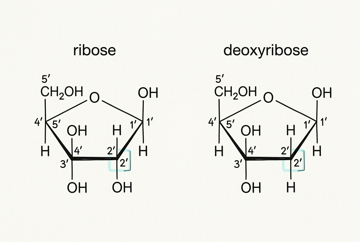 Deoxyribose Example A1.2: Nucleic acids - IB Biology Notes | Clastify